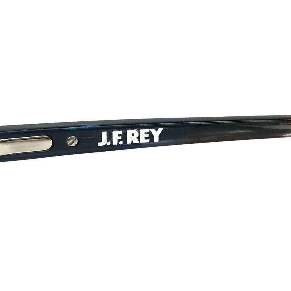 J. F. Rey Eyeglasses Frames JF1528 2520 Blue Brown Horn Cat Eye 54-19-143